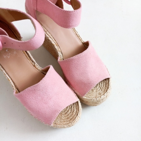 Marc Fisher suede pink wedge platform espadrille sandals - Picture 16 of 16